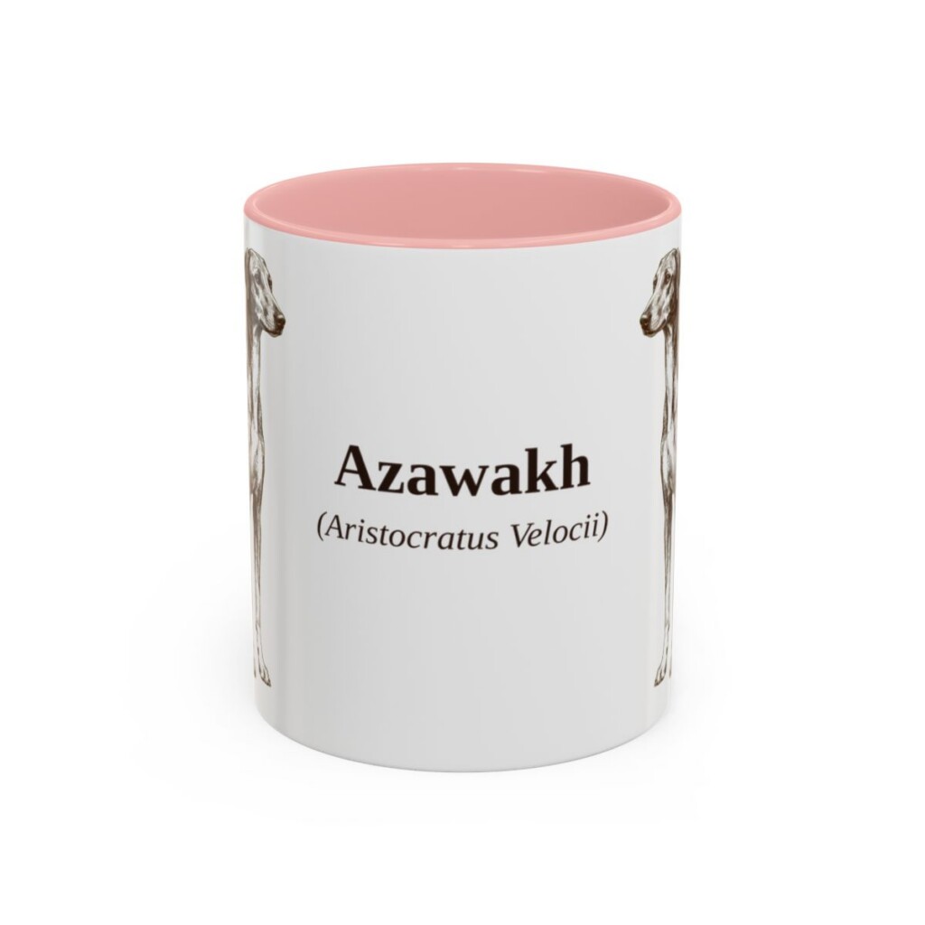 11oz Azawakh Latin Mug, Pink, front view