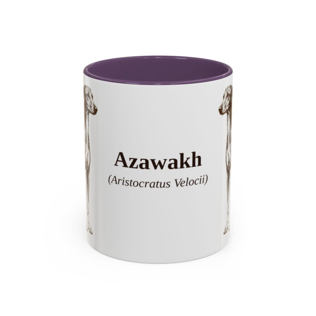 11oz Azawakh Latin Mug, Purple, front view