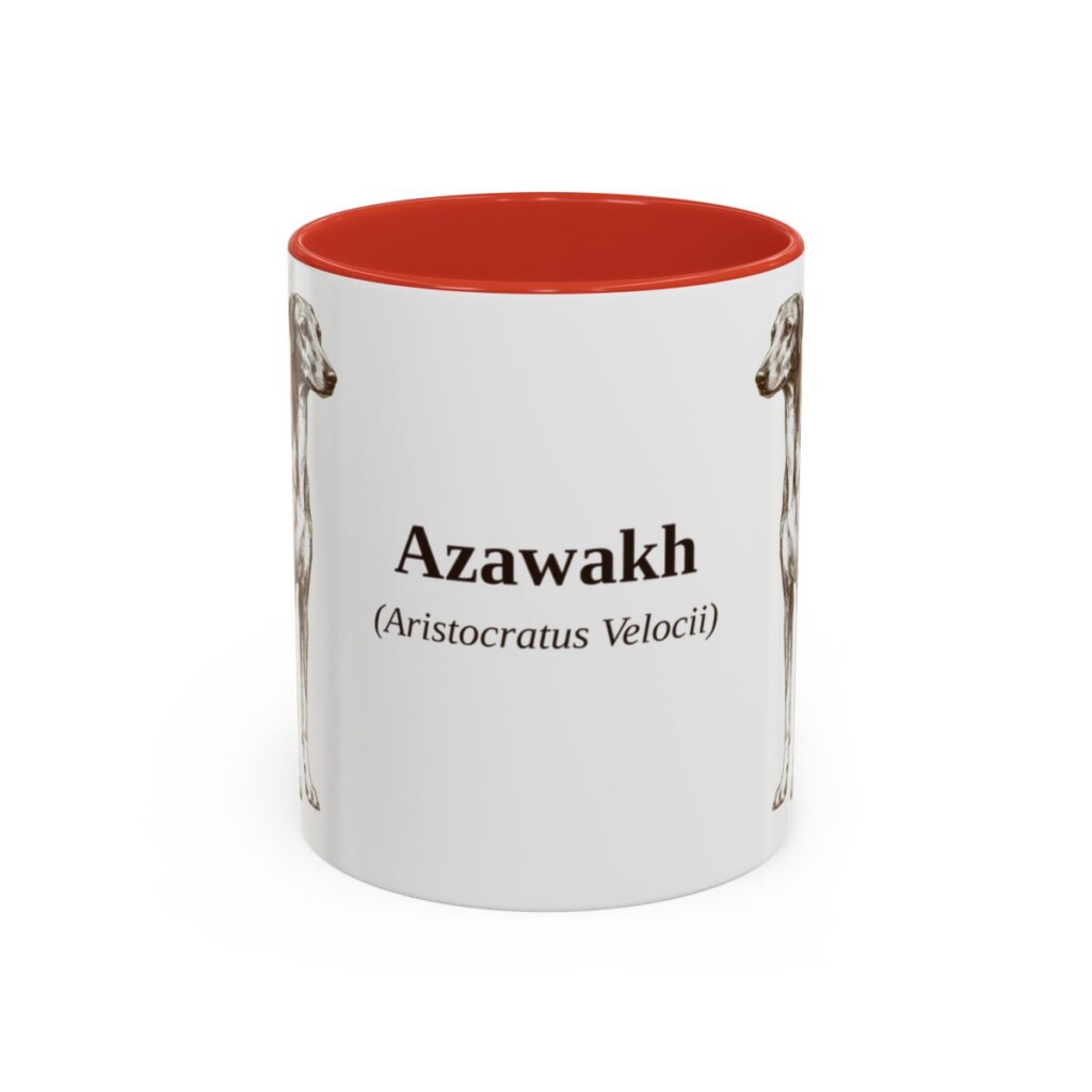 11oz Azawakh Latin Mug, Red, front view