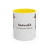 11oz Azawakh Latin Mug, Yellow, front view