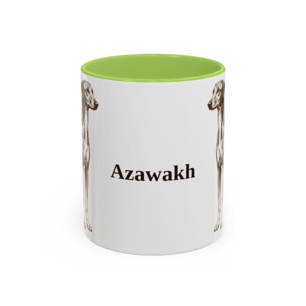 11oz Azawakh Mug, Light Green, front view