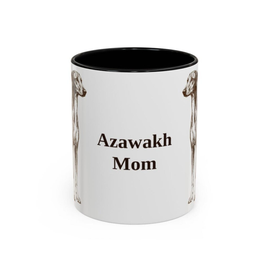 11oz Azawakh Dog Mom Mug, Black, front view