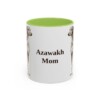 11oz Azawakh Dog Mom Mug, Light Green, front view