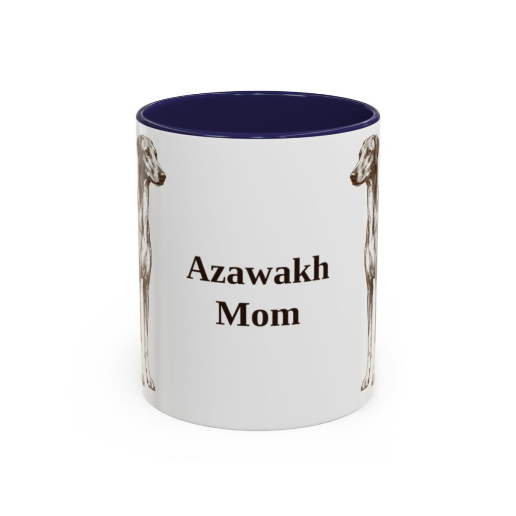 11oz Azawakh Dog Mom Mug, Navy, front view