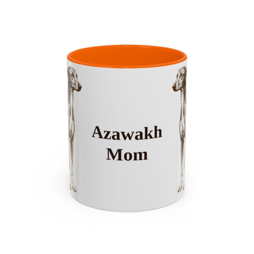 11oz Azawakh Dog Mom Mug, Orange, front view