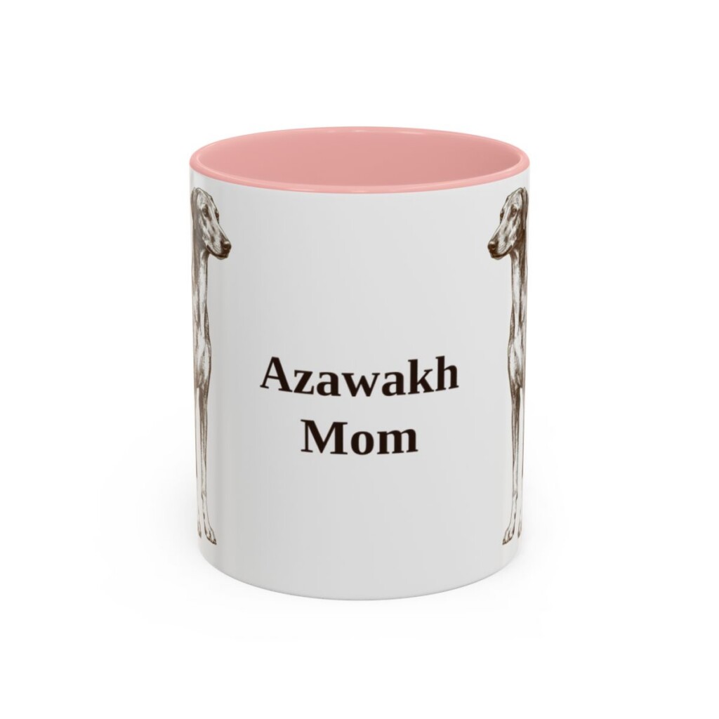 11oz Azawakh Dog Mom Mug, Pink, front view
