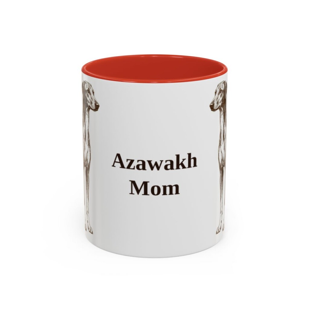 11oz Azawakh Dog Mom Mug, Red, front view