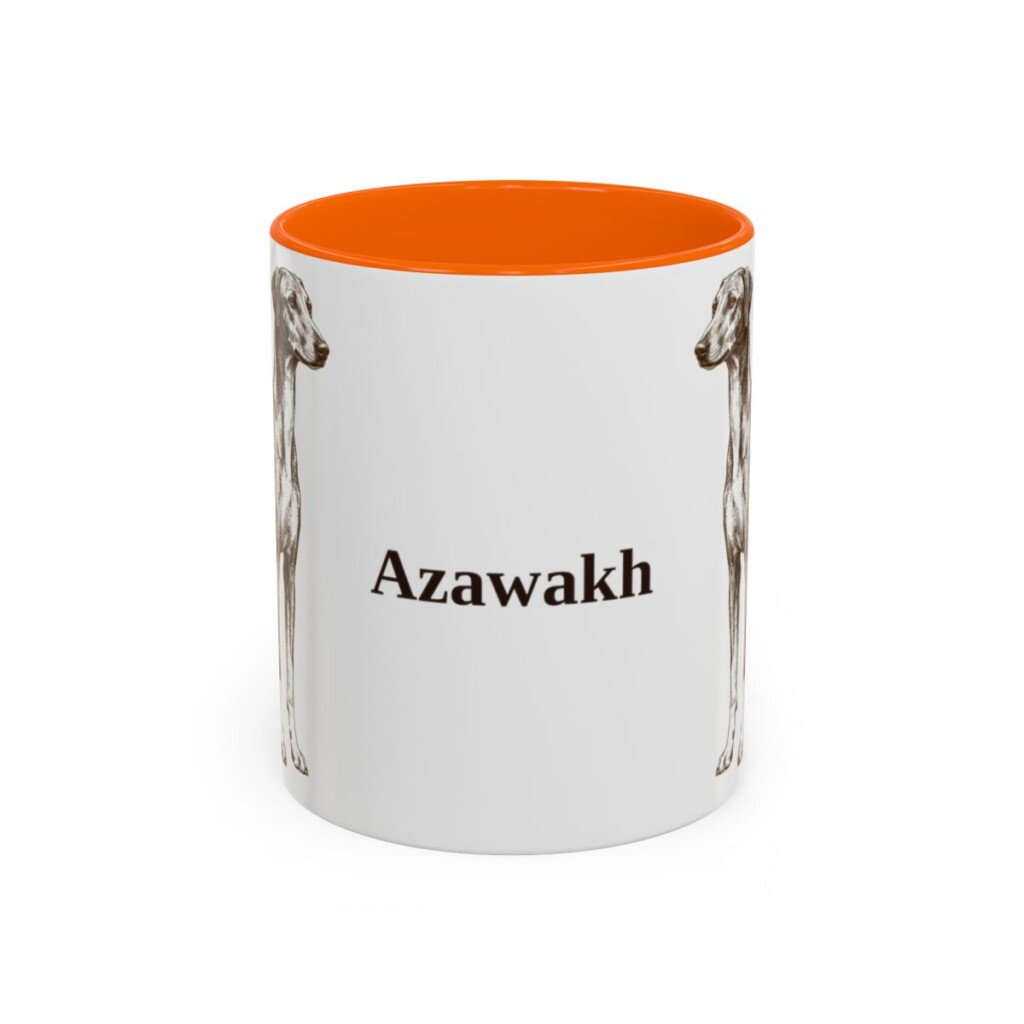 11oz Azawakh Mug, Orange, front view