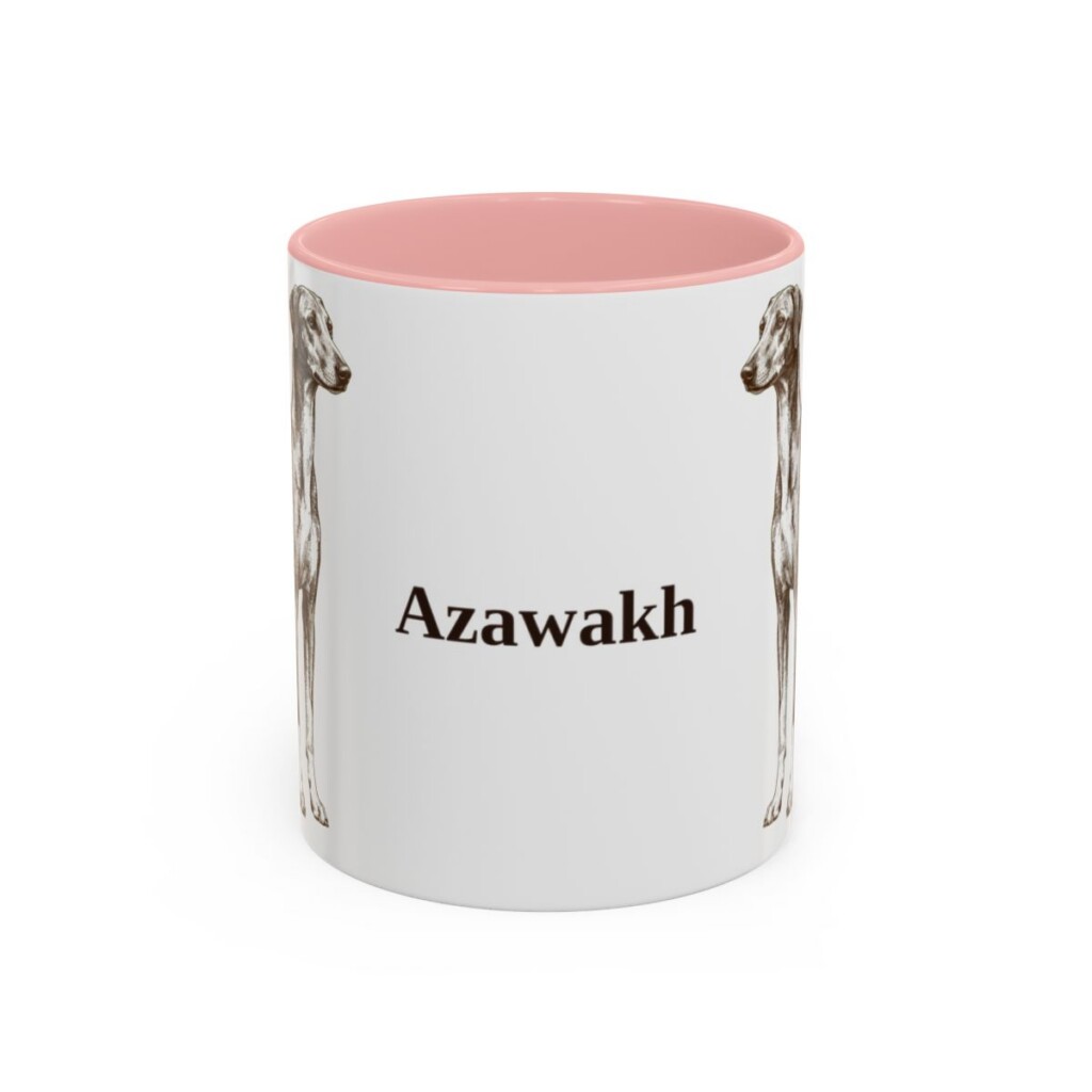 11oz Azawakh Mug, Pink, front view