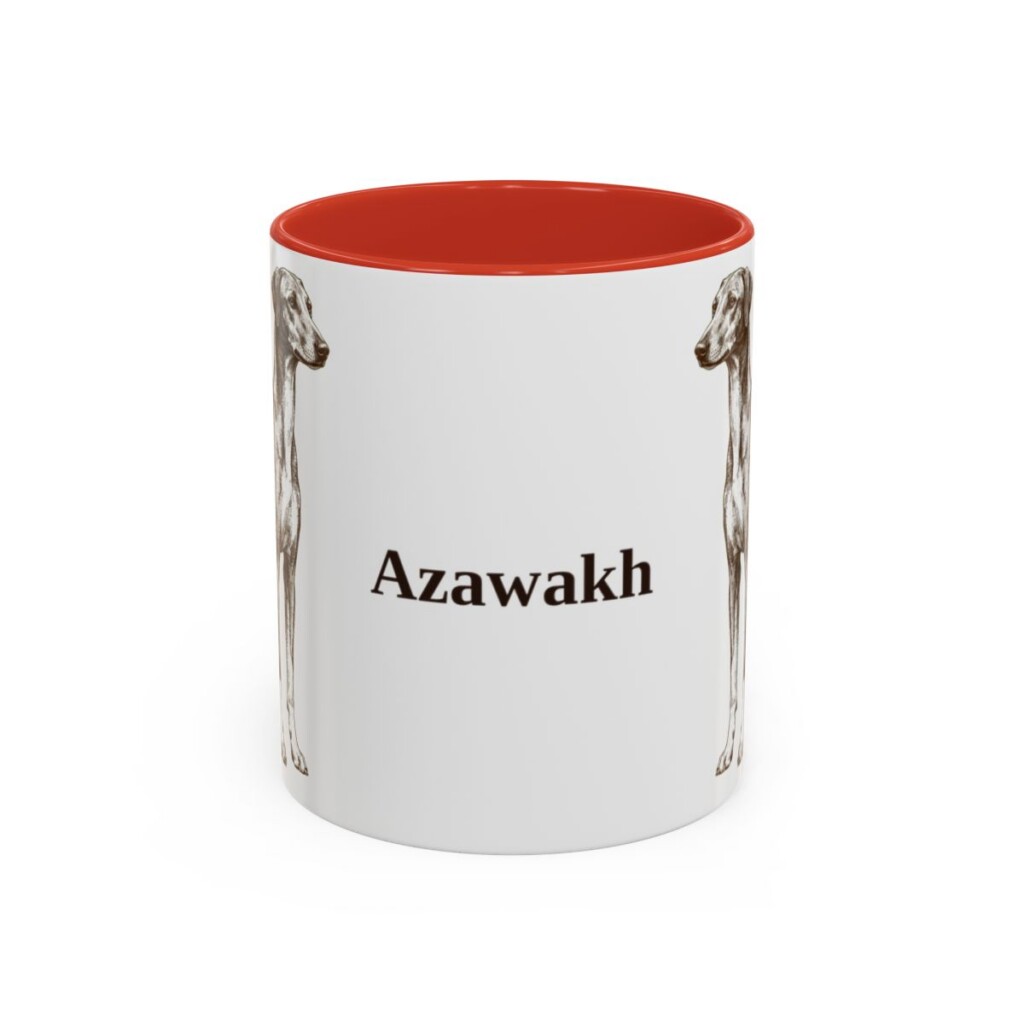 11oz Azawakh Mug, Red, front view
