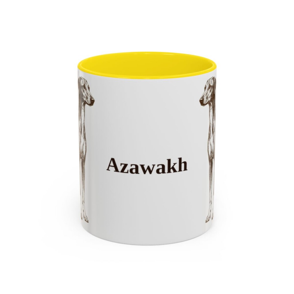 11oz Azawakh Mug, Yellow, front view