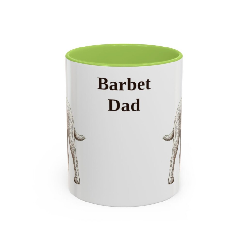 11oz Barbet Dog Dad Mug, Light Green, front view