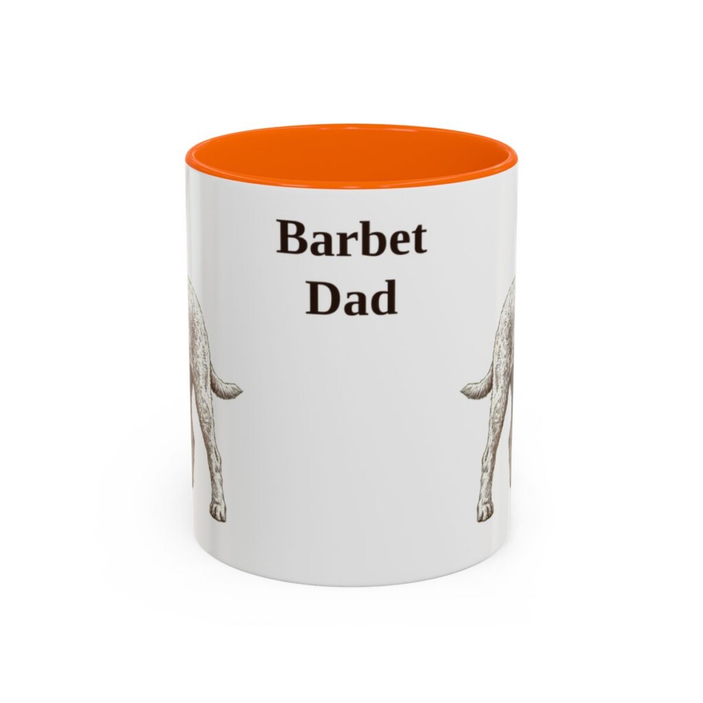 11oz Barbet Dog Dad Mug, Orange, front view
