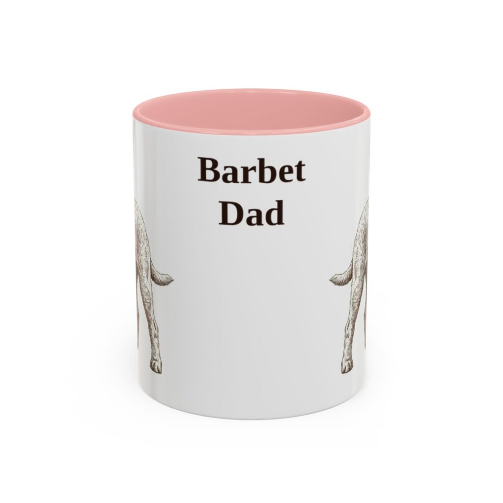 11oz Barbet Dog Dad Mug, Pink, front view