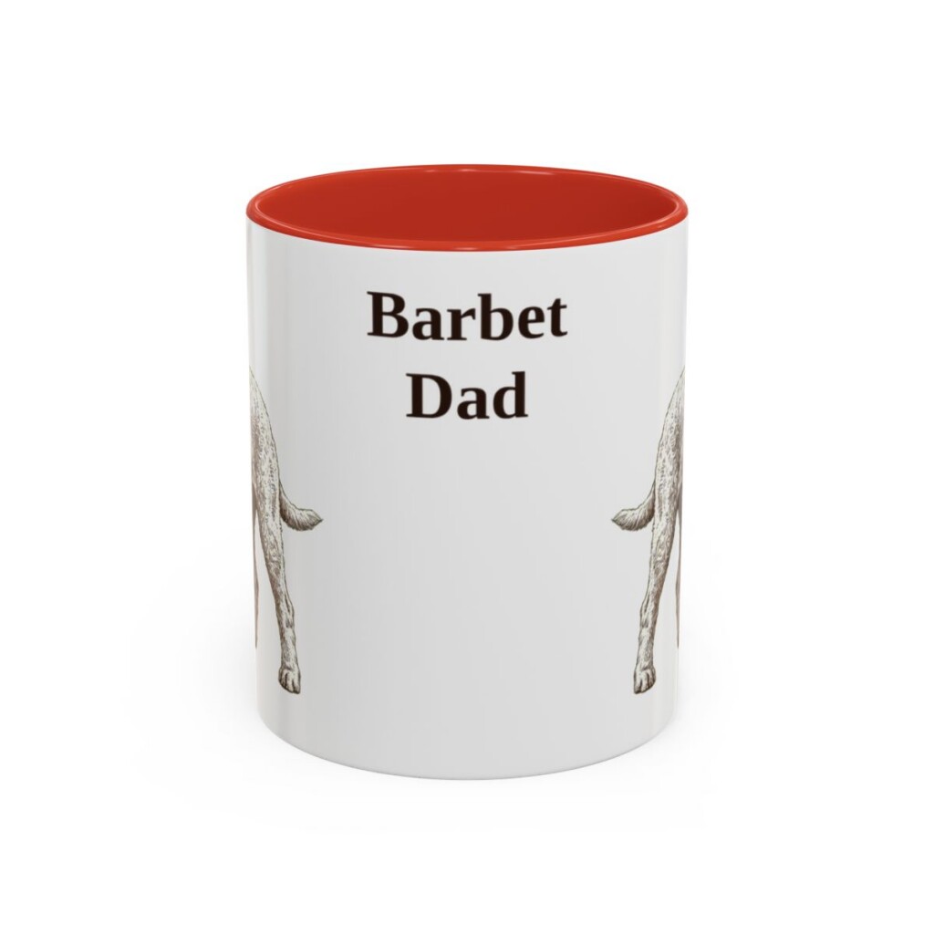 11oz Barbet Dog Dad Mug, Red, front view
