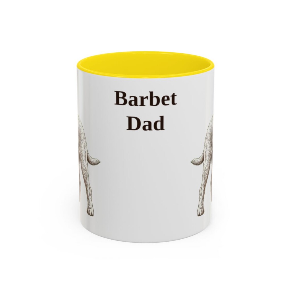 11oz Barbet Dog Dad Mug, Yellow, front view