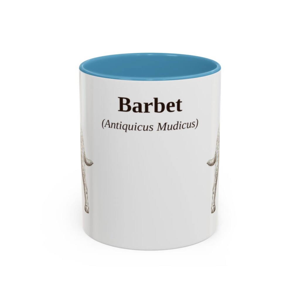 11oz Barbet Latin Mug, Light Blue, front view