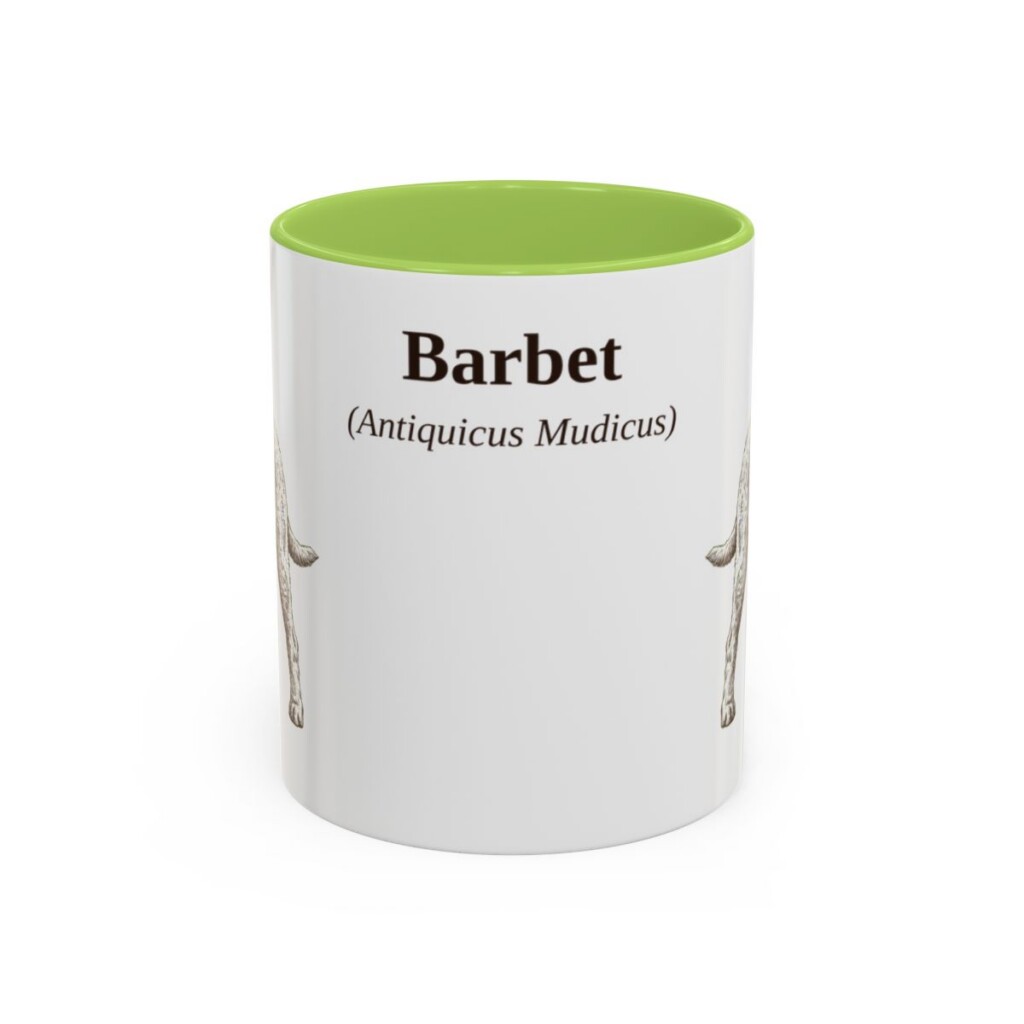 11oz Barbet Latin Mug, Light Green, front view