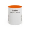 11oz Barbet Latin Mug, Orange, front view