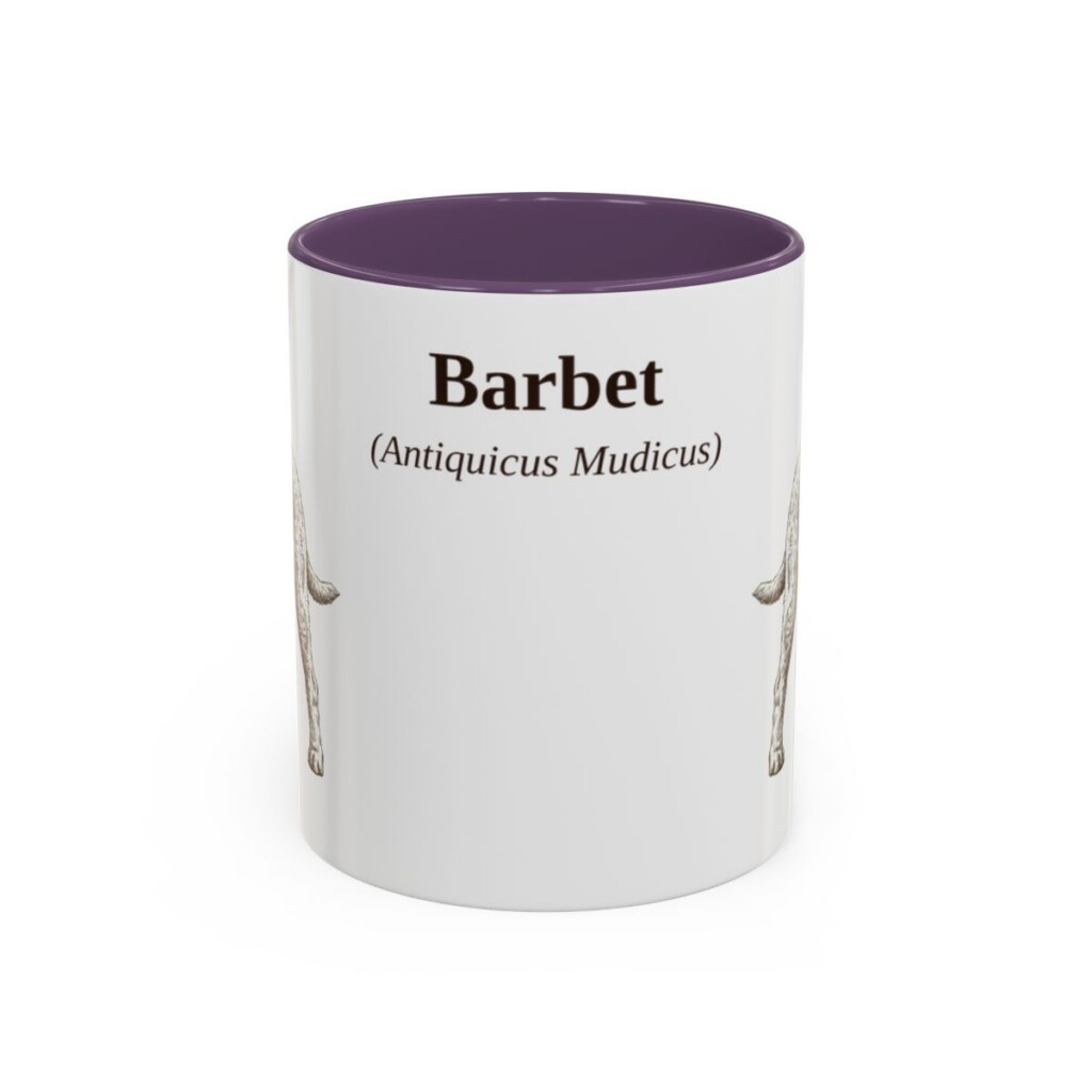 11oz Barbet Latin Mug, Purple, front view