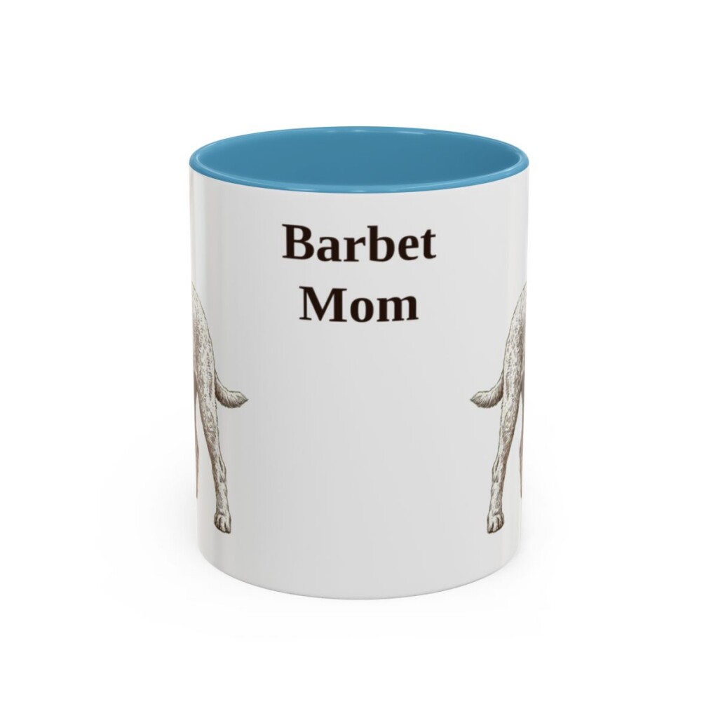 11oz Barbet Dog Mom Mug, Light Blue, front view
