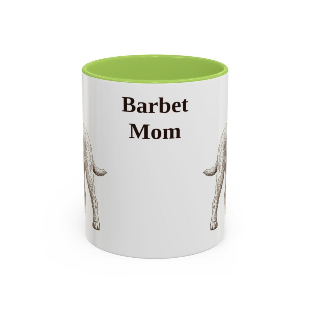 11oz Barbet Dog Mom Mug, Light Green, front view