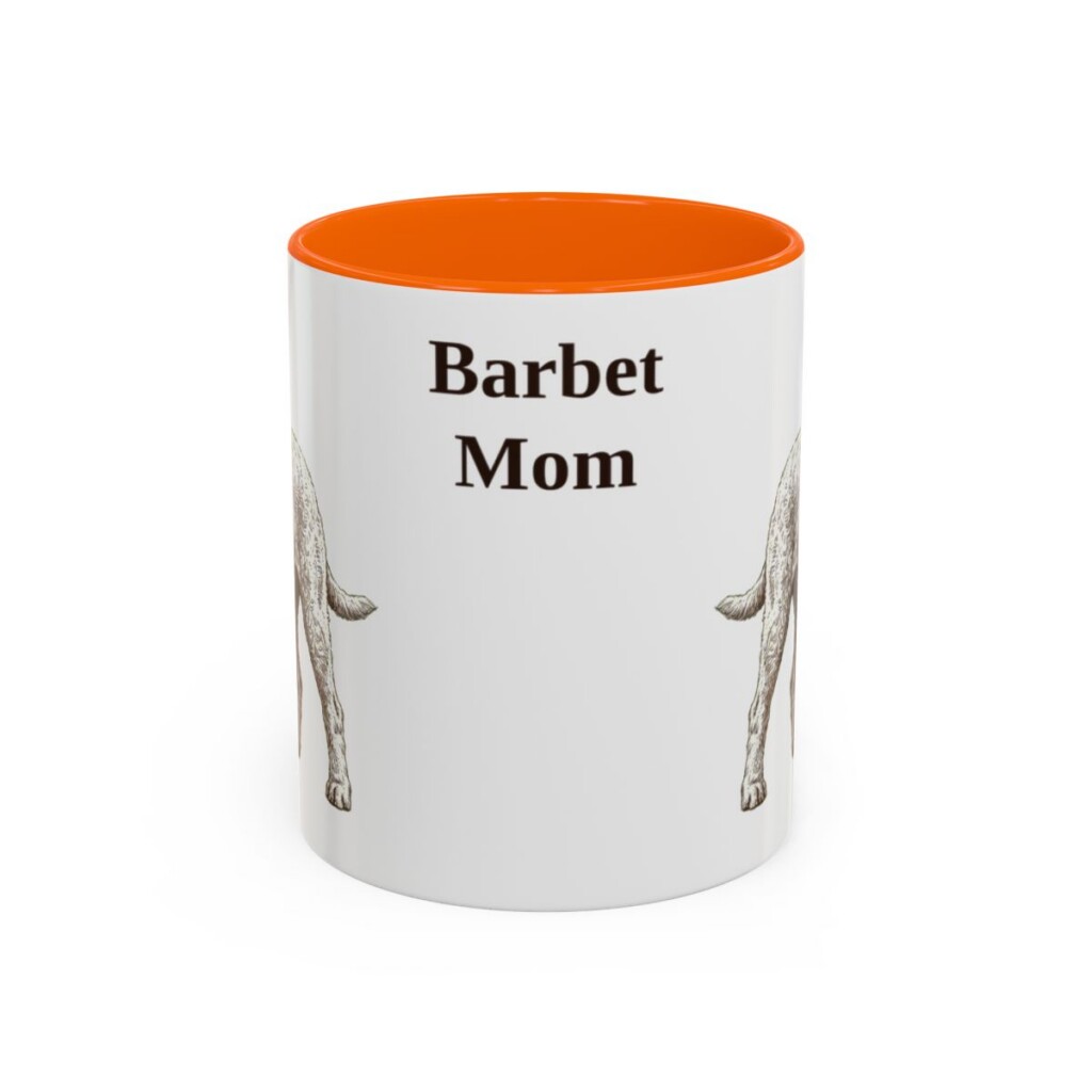11oz Barbet Dog Mom Mug, Orange, front view
