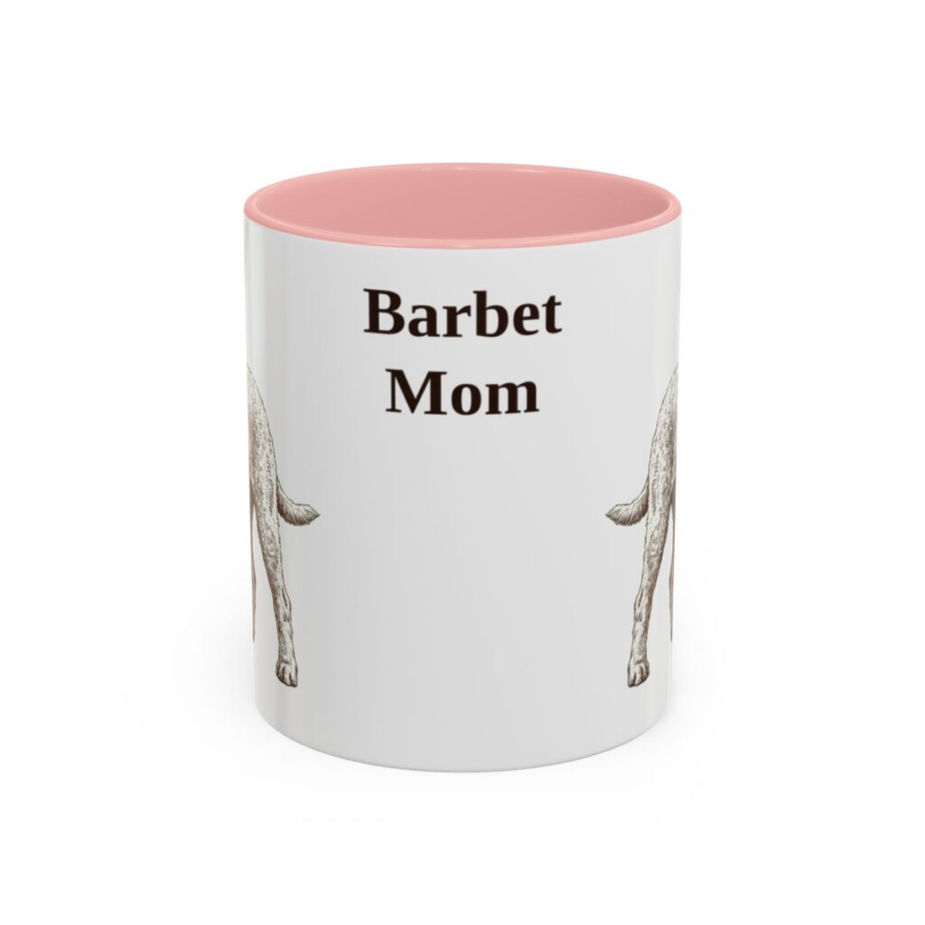 11oz Barbet Dog Mom Mug, Pink, front view