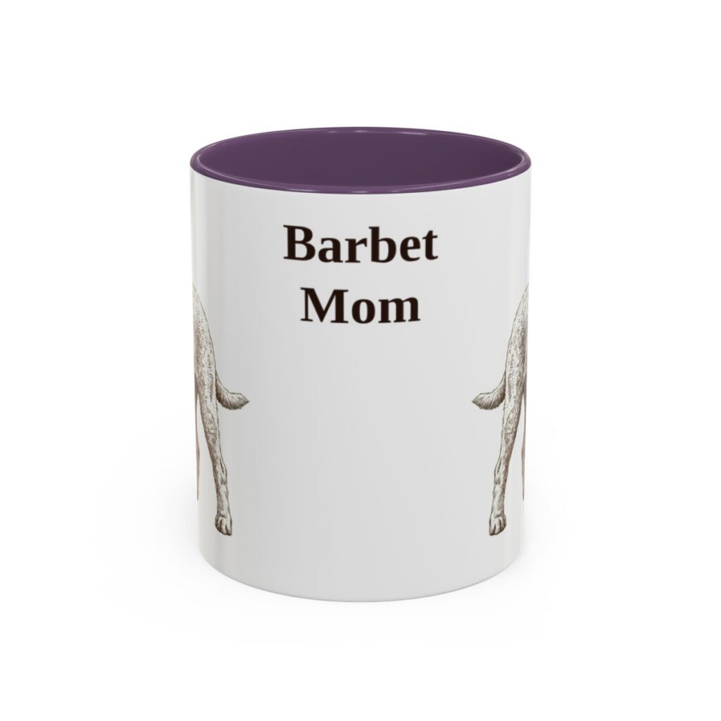 11oz Barbet Dog Mom Mug, Purple, front view