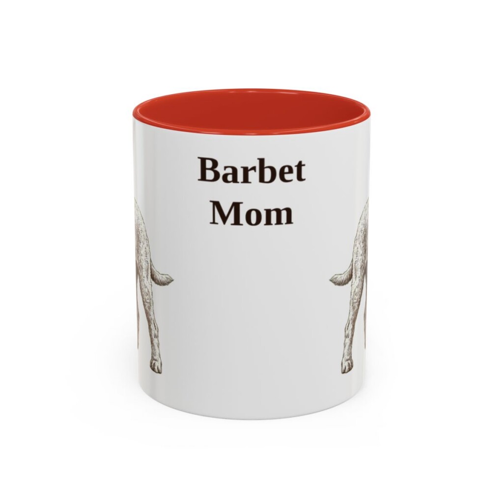11oz Barbet Dog Mom Mug, Red, front view