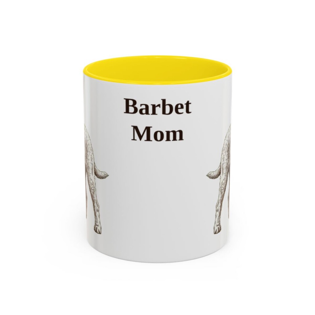 11oz Barbet Dog Mom Mug, Yellow, front view