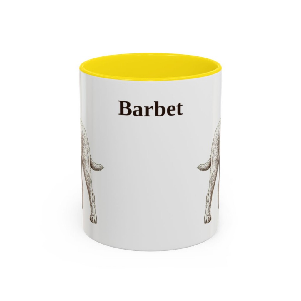 11oz Barbet Mug, Yellow, front view