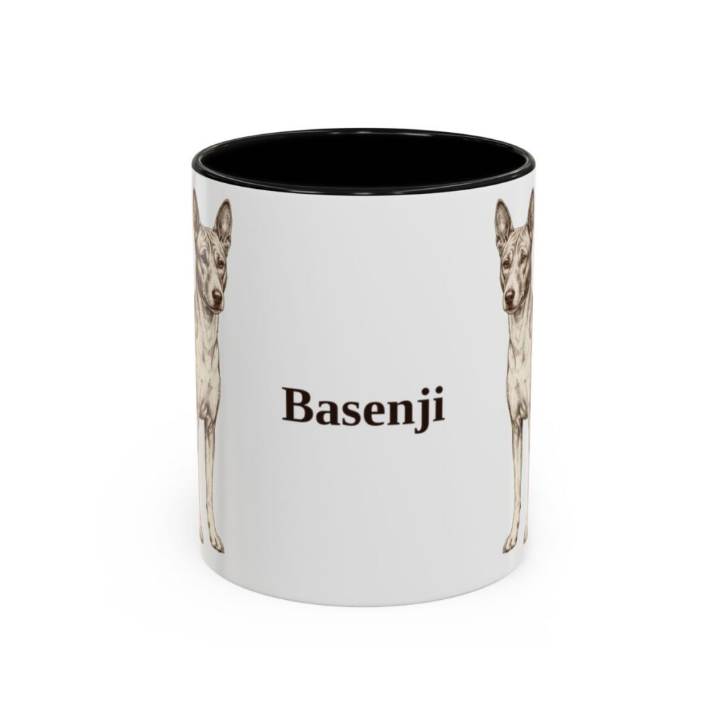 11oz Basenji Mug, Black, front view