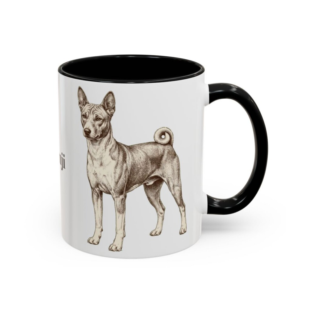 11oz Basenji Mug, Black, right side view