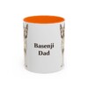 11oz Basenji Dog Dad Mug, Orange, front view