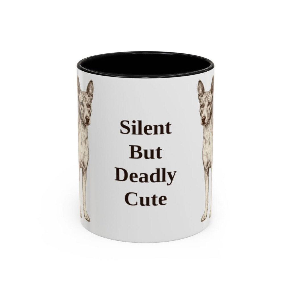 11oz-basenji-mug-humor-black-front 11oz Funny Basenji Mug, Black, front view