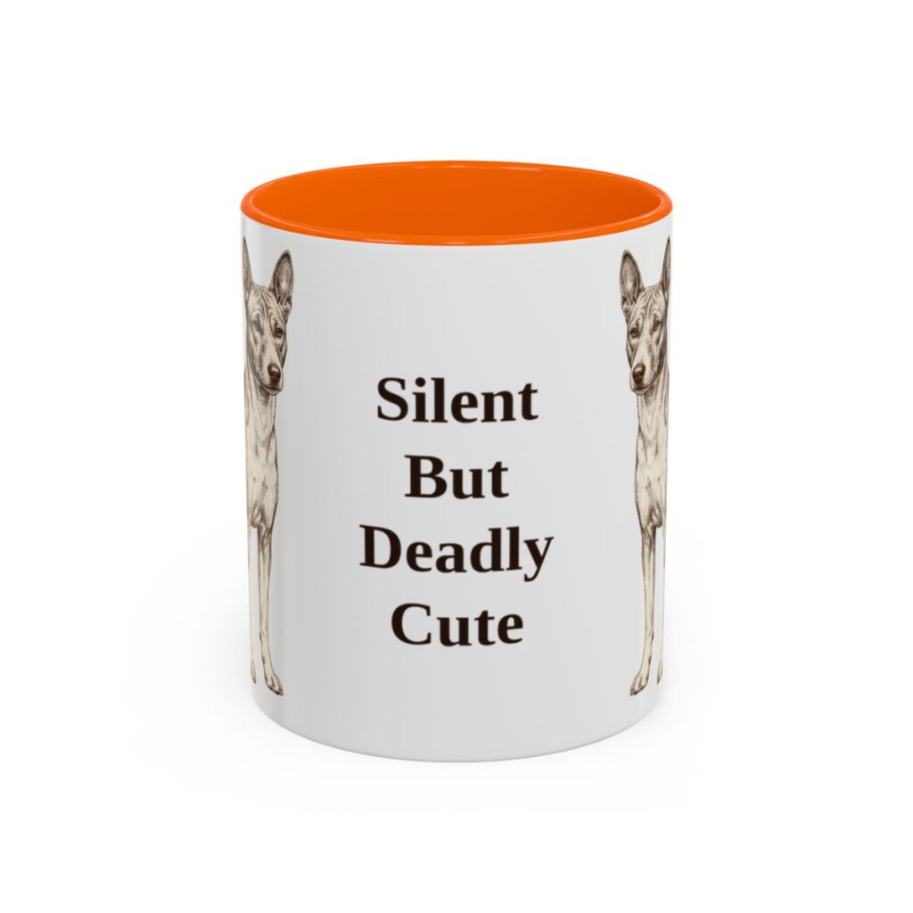 11oz-basenji-mug-humor-orange 11oz Funny Basenji Mug, Orange, front view
