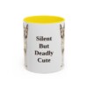 11oz-basenji-mug-humor-yellow 11oz Funny Basenji Mug, Yellow, front view