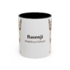 11oz Basenji Latin Mug, Black, front view