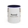 11oz Basenji Latin Mug, Navy, front view