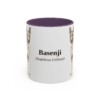 11oz Basenji Latin Mug, Purple, front view