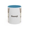 11oz Basenji Mug, Light Blue, front view