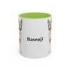 11oz Basenji Mug, Light Green, front view