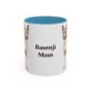 11oz Basenji Dog Mom Mug, Light Blue, front view