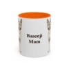 11oz Basenji Dog Mom Mug, Orange, front view