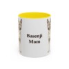 11oz Basenji Dog Mom Mug, Yellow, front view