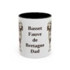 11oz Basset Fauve de Bretagne Dog Dad Mug, Black, front view