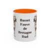 11oz Basset Fauve de Bretagne Dog Dad Mug, Orange, front view