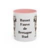 11oz Basset Fauve de Bretagne Dog Dad Mug, Pink, front view