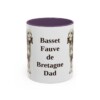 11oz Basset Fauve de Bretagne Dog Dad Mug, Purple, front view